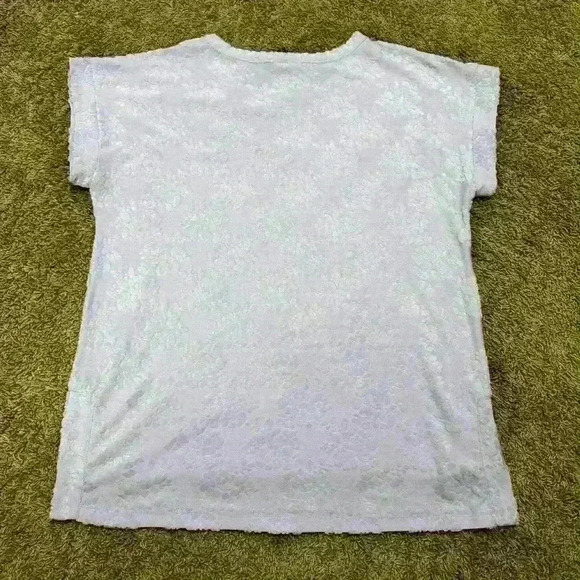 Bobeau Lavender Textured Floral Short Sleeve Top - XL, Preloved, Great Condition - Picture 8 of 9